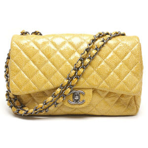 CHANEL Matelasse 30 Chain Shoulder Bag Yellow